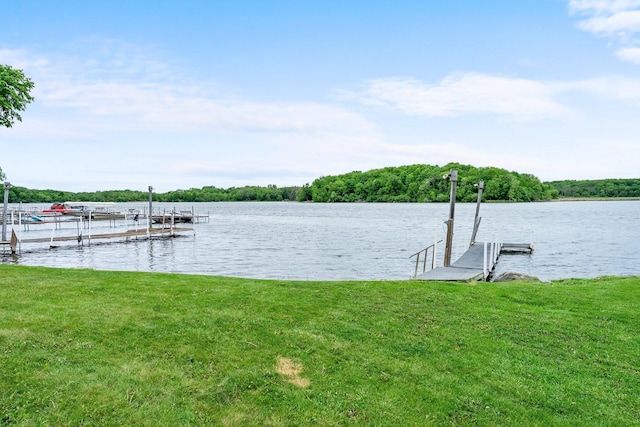 6300 Linden Ln, Mound, MN 55364 - dock area featuring a yard and a water view