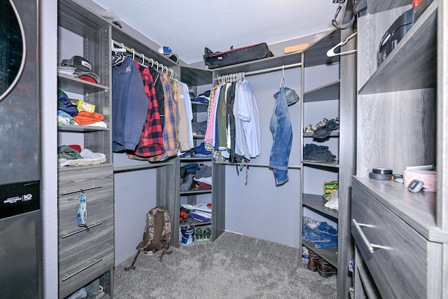 spacious closet featuring carpet