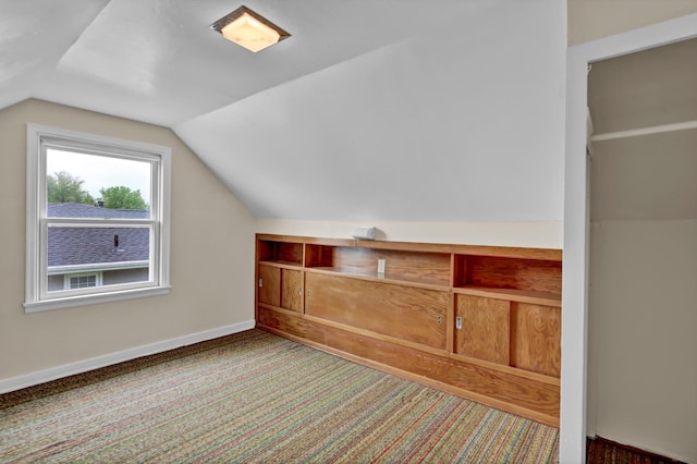 1217 High St, Lake City, MN 55041 - bonus room featuring carpet, lofted ceiling, and baseboards