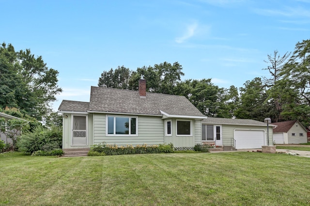1217 High St, Lake City, MN 55041 - view of front of home with a chimney, a front lawn, and entry steps