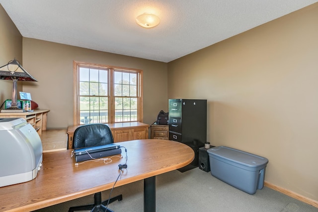 office area featuring carpet floors