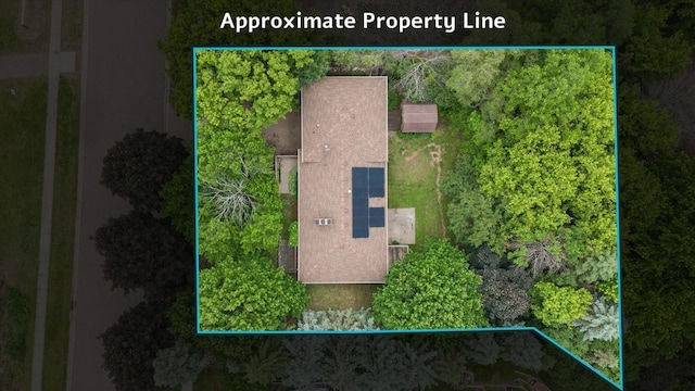 7872 142nd St W, Apple Valley, MN 55124 - aerial view of property and surrounding area with property parcel outlined