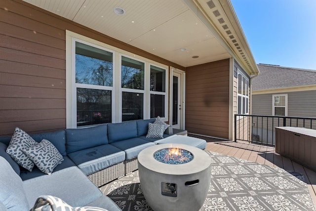5435 Yellowstone Trl, Minnetrista, MN 55331 - view of patio featuring an outdoor living space with a fire pit