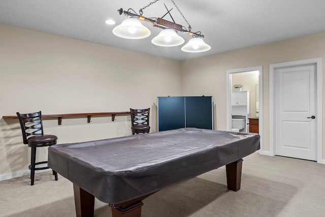 5435 Yellowstone Trl, Minnetrista, MN 55331 - playroom featuring light carpet, billiards, and baseboards