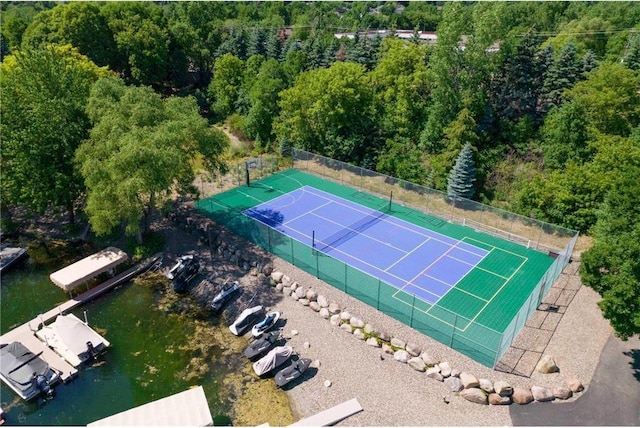 drone / aerial view of a heavily wooded area