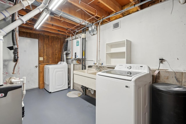 laundry room featuring laundry area, visible vents, and a sink