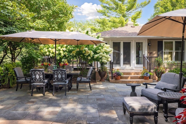 view of patio with outdoor dining area
