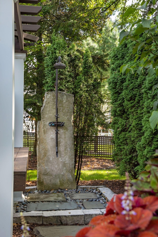 exterior space featuring fence