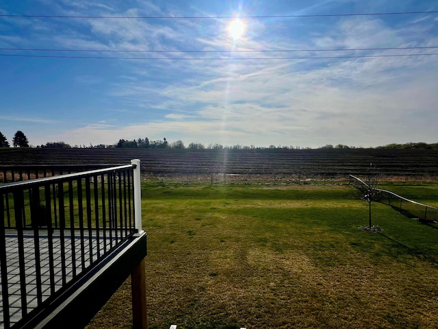 view of yard with a rural view