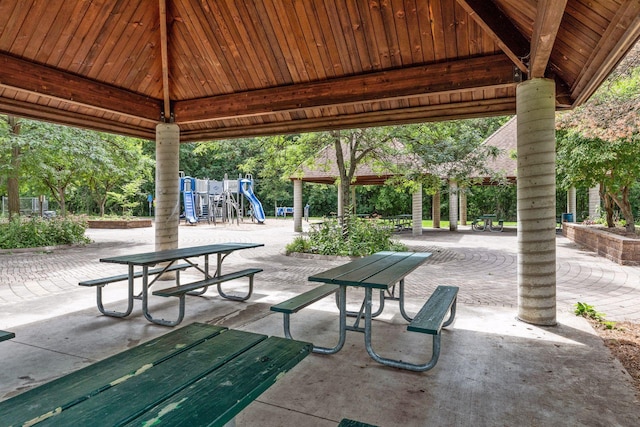 view of home's community featuring a gazebo and a patio area