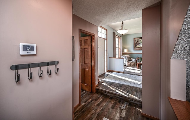 19288 Evenston Dr, Farmington, MN 55024 - hallway featuring dark wood-type flooring and a textured ceiling