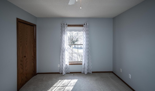 19288 Evenston Dr, Farmington, MN 55024 - carpeted empty room with plenty of natural light, baseboards, a ceiling fan, and a textured ceiling