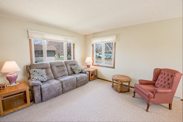 36 Ben Nevis Ln, Waite Park, MN 56387 - living area with baseboards, carpet, and a textured ceiling