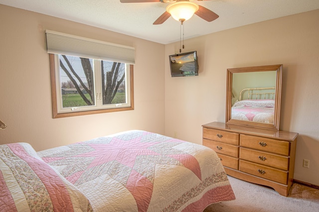 36 Ben Nevis Ln, Waite Park, MN 56387 - bedroom with a ceiling fan, baseboards, and light carpet