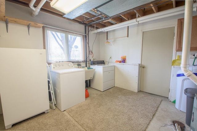 36 Ben Nevis Ln, Waite Park, MN 56387 - laundry room with separate washer and dryer, laundry area, and a sink