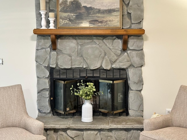 809 Wagon Wheel Trl, Mendota Heights, MN 55120 - interior details featuring a stone fireplace