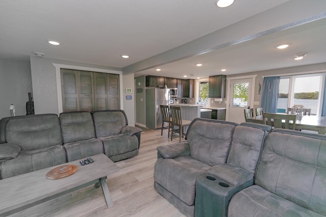 43 Blue Stem Rd, Shetek Twp, MN 56175 - living room with recessed lighting, light wood finished floors, and baseboards