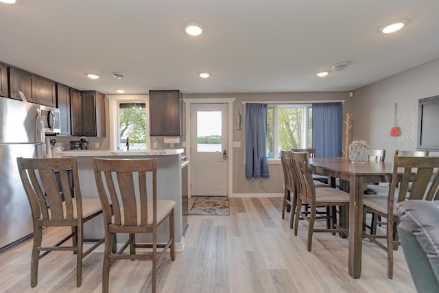 43 Blue Stem Rd, Shetek Twp, MN 56175 - dining space with light wood-type flooring, recessed lighting, and baseboards
