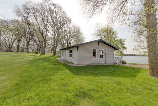 43 Blue Stem Rd, Shetek Twp, MN 56175 - view of property exterior with a yard and a water view