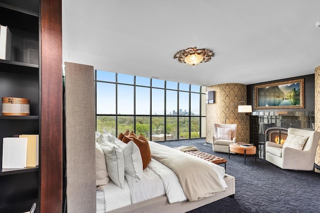 3145 Dean Ct Unit 1100, Minneapolis, MN 55416 - bedroom with carpet floors and a fireplace