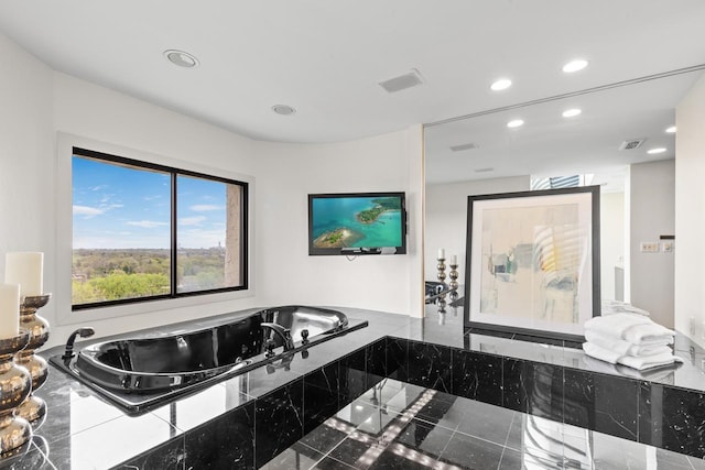 3145 Dean Ct Unit 1100, Minneapolis, MN 55416 - bathroom with recessed lighting and a jetted tub