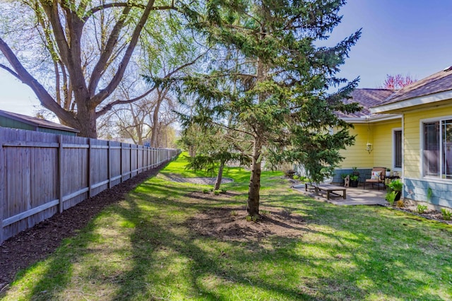 view of yard featuring a patio