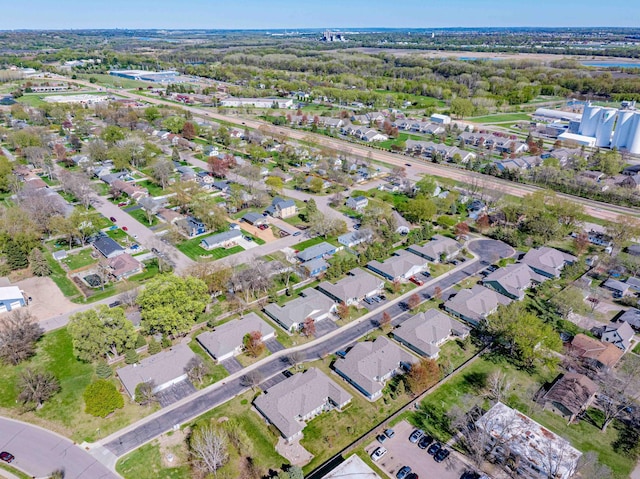 aerial overview of property's location with nearby suburban area