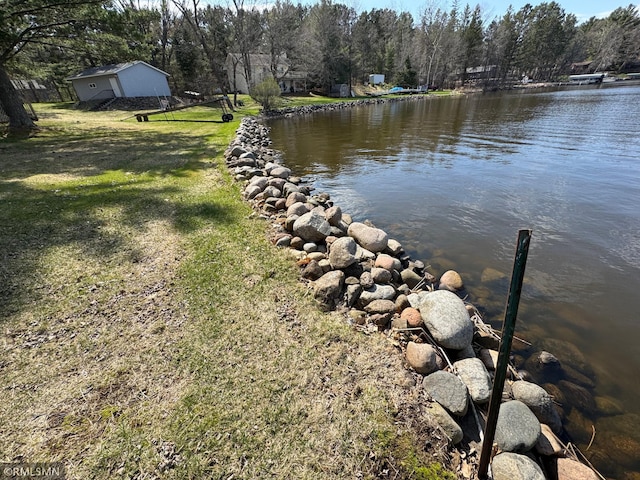 water view with a wooded view
