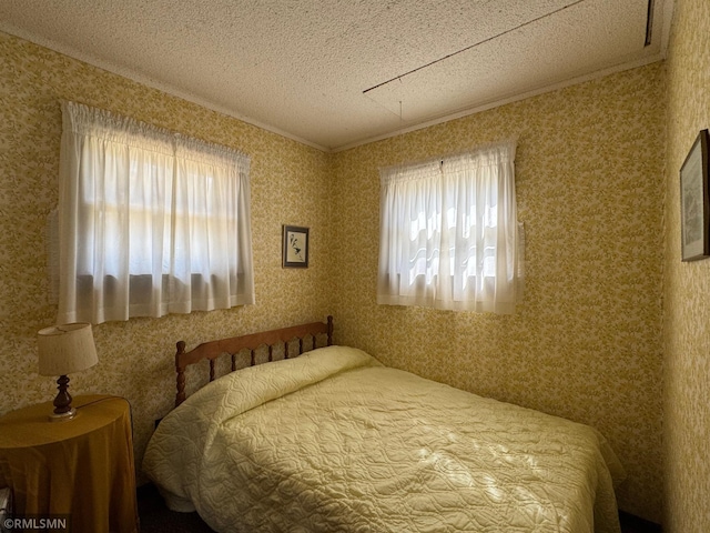 bedroom with a textured ceiling