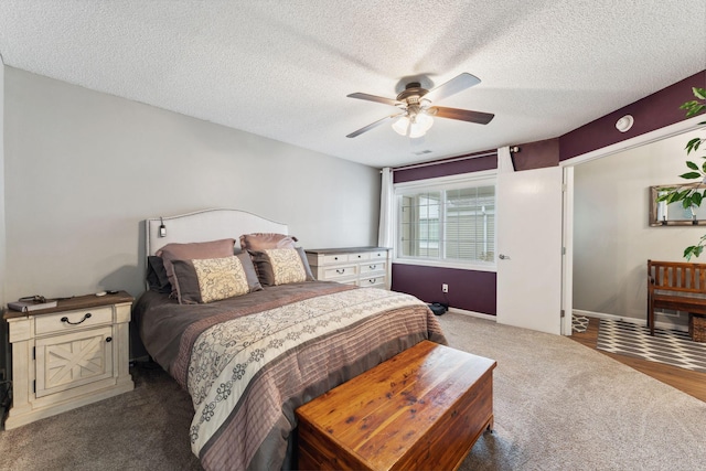 1711 121st Ln NW, Coon Rapids, MN 55448 - carpeted bedroom with a textured ceiling and a ceiling fan