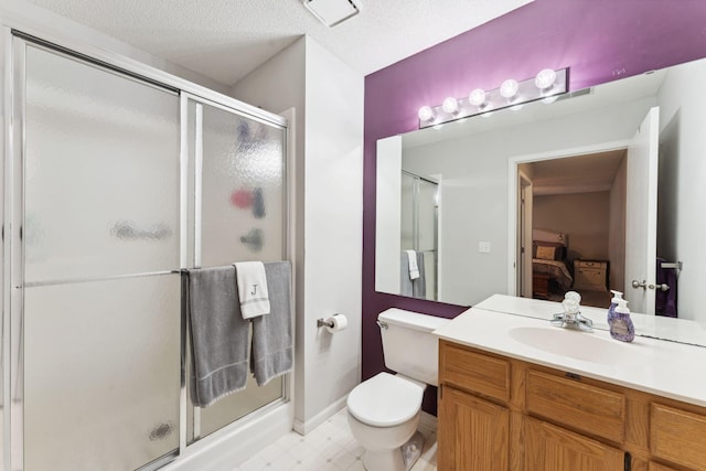 1711 121st Ln NW, Coon Rapids, MN 55448 - full bath with ensuite bathroom, a stall shower, vanity, toilet, and baseboards