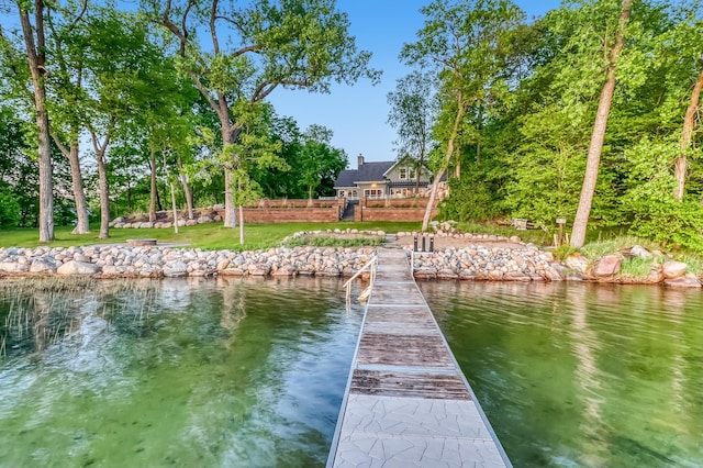 42429 Big Mcdonald Dr, Dent, MN 56528 - dock area featuring a water view and a lawn