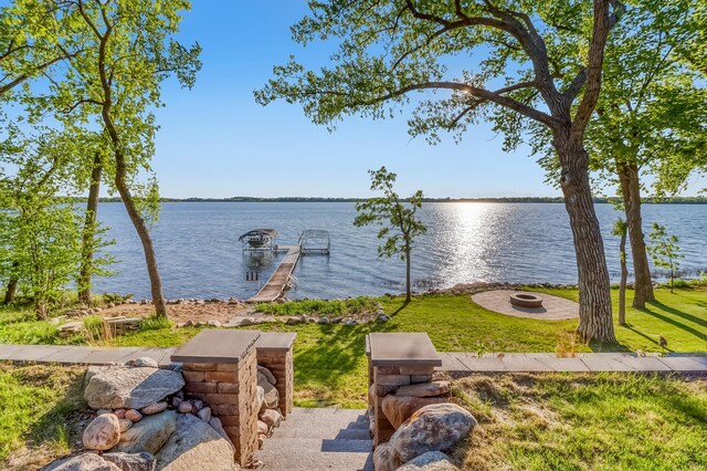 42429 Big Mcdonald Dr, Dent, MN 56528 - water view with a fire pit