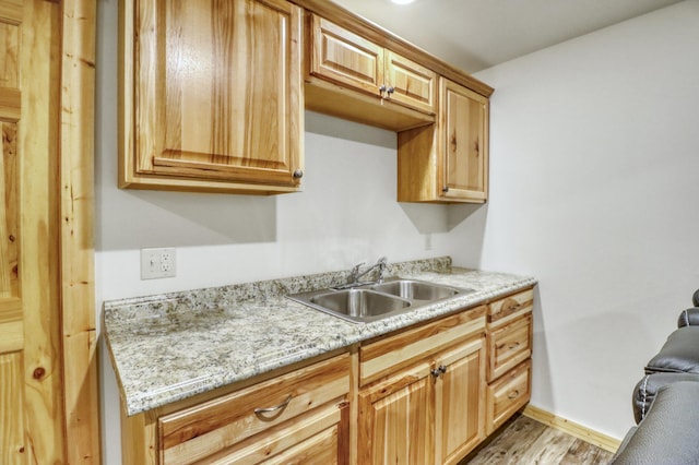 42429 Big Mcdonald Dr, Dent, MN 56528 - kitchen featuring a sink and light wood finished floors