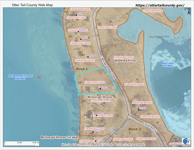 42429 Big Mcdonald Dr, Dent, MN 56528 - map / location featuring property boundaries highlighted