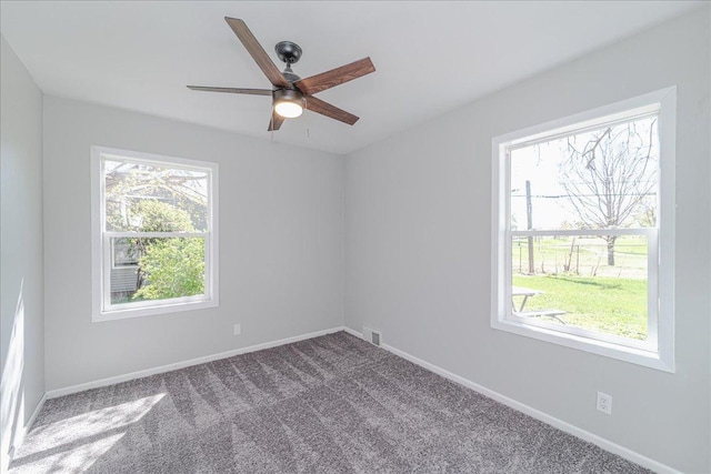 140 Carol Ln, West Saint Paul, MN 55118 - carpeted empty room featuring baseboards, a ceiling fan, and visible vents