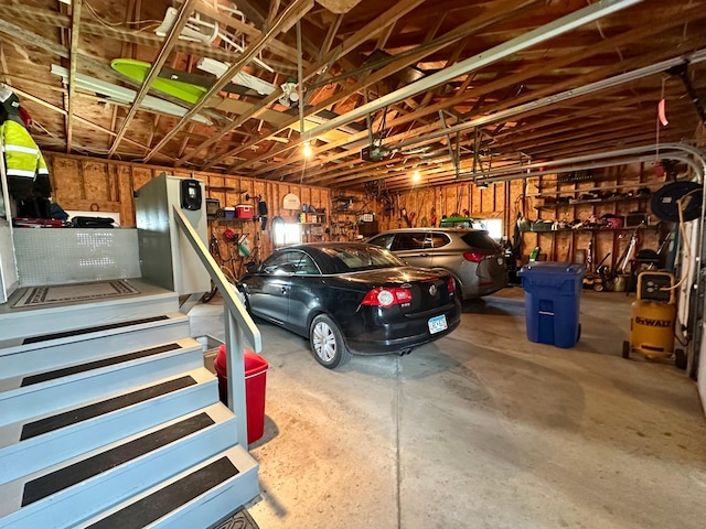 garage featuring a garage door opener