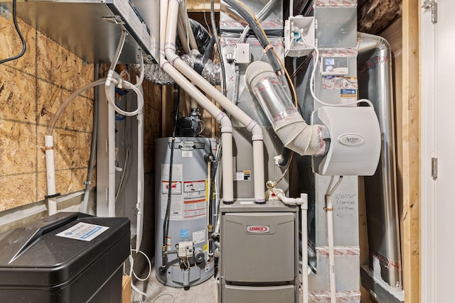 utilities featuring gas water heater