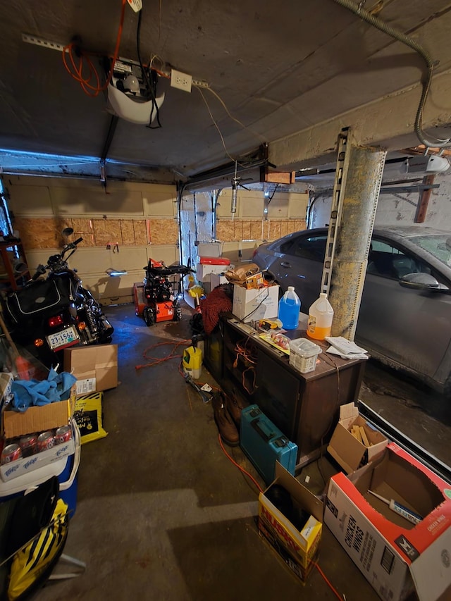 garage featuring a garage door opener