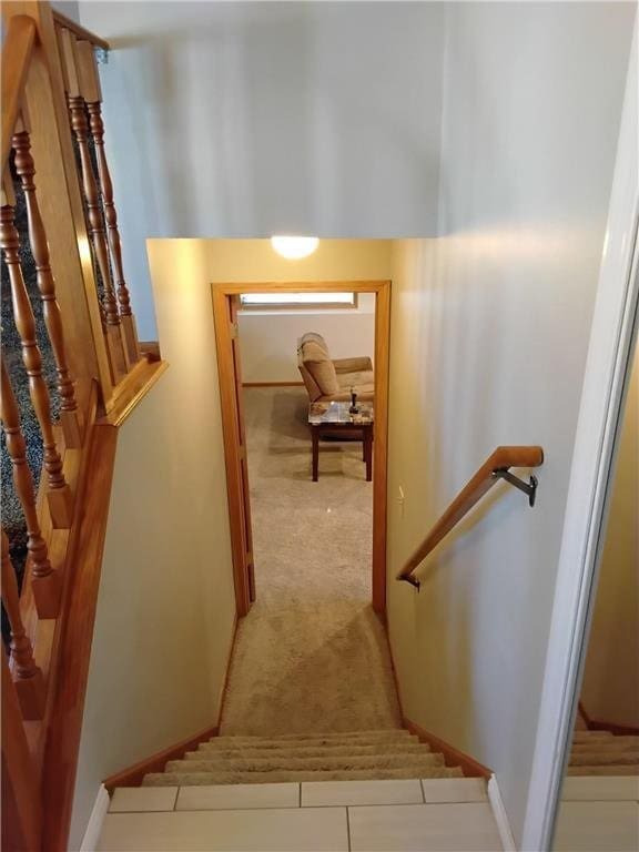 9007 Hampshire Ave N, Brooklyn Park, MN 55445 - stairs with baseboards and carpet