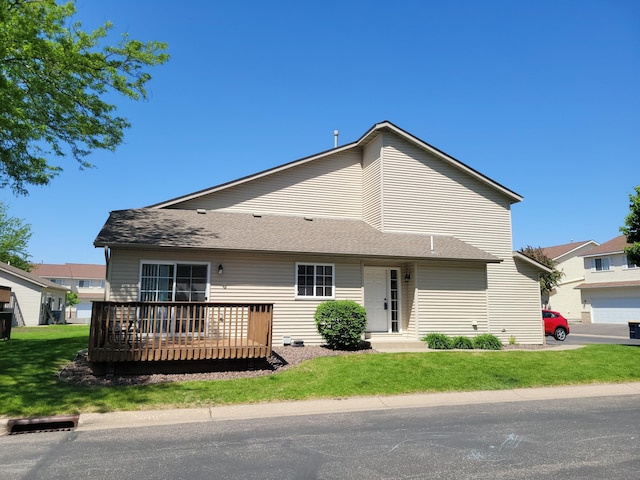 44 Willow Way, Farmington, MN 55024 - view of front of house with a front yard and a wooden deck