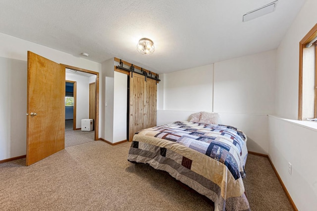 8370 Hamel Way, Morristown, MN 55052 - bedroom with carpet flooring, a barn door, and baseboards