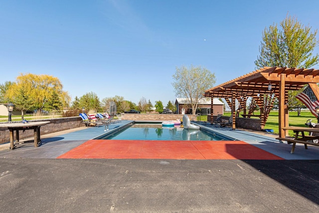 8370 Hamel Way, Morristown, MN 55052 - view of pool featuring a patio area, a water slide, and a pergola