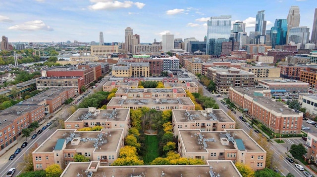 bird's eye view with a view of city
