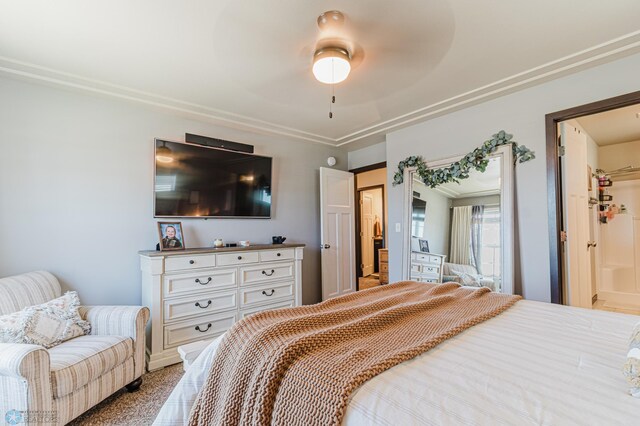 bedroom featuring a ceiling fan