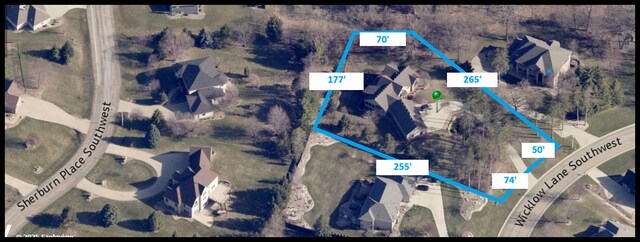 1315 Wicklow Ln SW, Rochester, MN 55902 - map / location with property boundaries highlighted