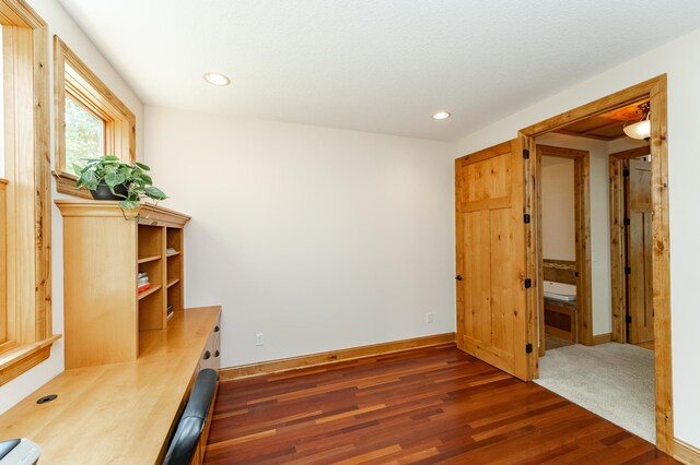 1315 Wicklow Ln SW, Rochester, MN 55902 - unfurnished office featuring wood finished floors, recessed lighting, and baseboards