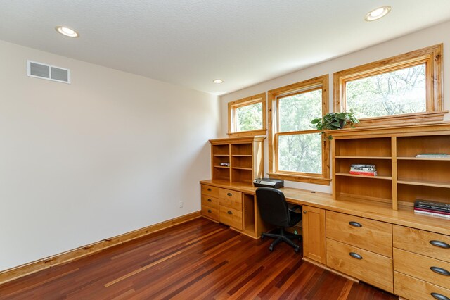 1315 Wicklow Ln SW, Rochester, MN 55902 - office space with dark wood-style flooring, baseboards, and recessed lighting