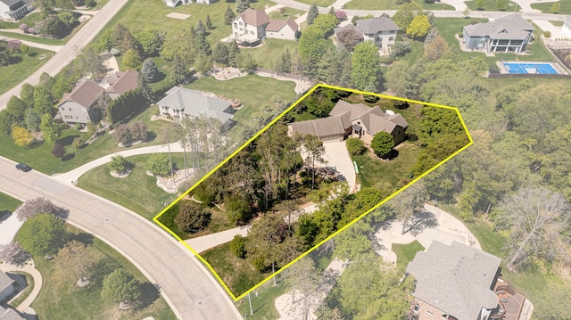 1315 Wicklow Ln SW, Rochester, MN 55902 - aerial perspective of suburban area with property parcel outlined