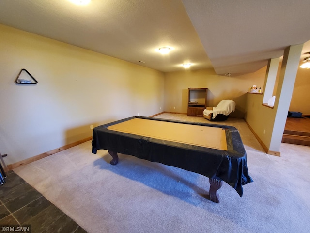 1603 86th Ave, Hammond Twp, WI 54015 - recreation room featuring pool table, baseboards, and carpet floors